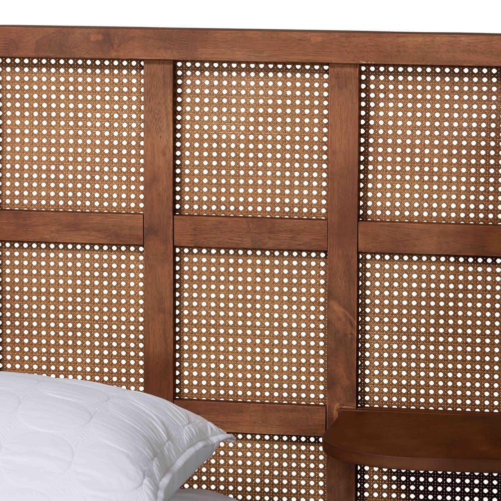 Baxton Studio - Cascadia Queen Size Bed in Walnut Brown - MG0225-Walnut-Queen view 4