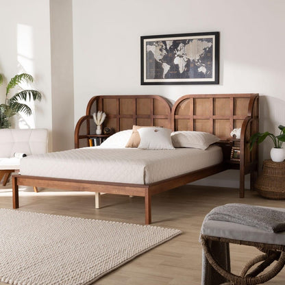 Baxton Studio - Cascadia Queen Size Bed in Walnut Brown - MG0225-Walnut-Queen view 7
