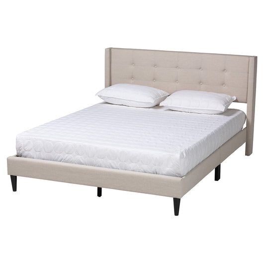 Baxton Studio - Casol Full Size Bed in Beige - CF 9272-C-Vele-C-Beige-Full view 1