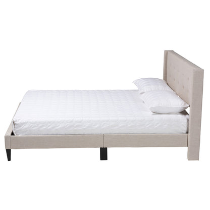 Baxton Studio - Casol Full Size Bed in Beige - CF 9272-C-Vele-C-Beige-Full view 2