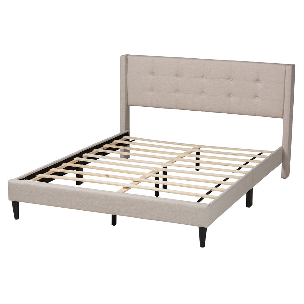 Baxton Studio - Casol Full Size Bed in Beige - CF 9272-C-Vele-C-Beige-Full view 3
