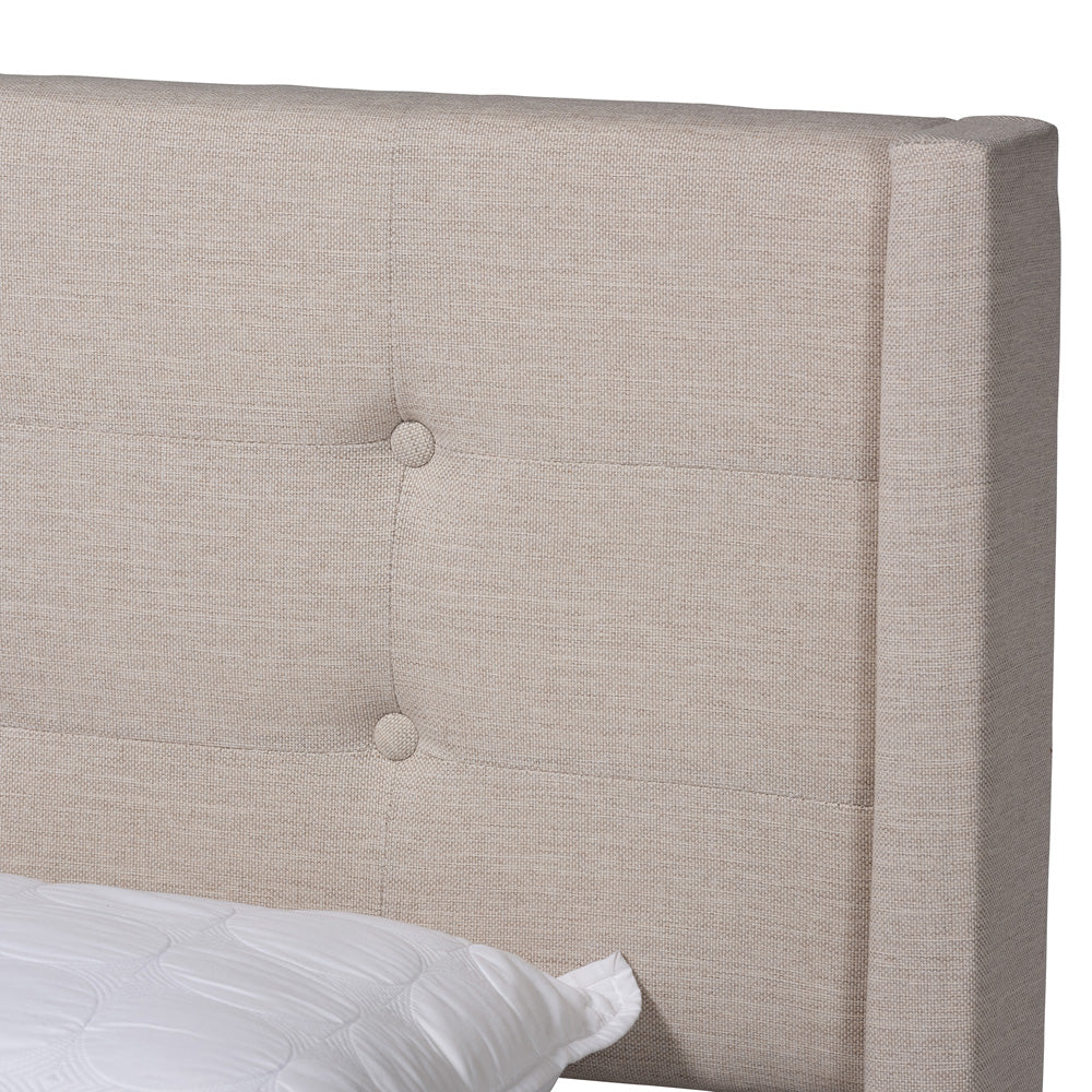 Baxton Studio - Casol Full Size Bed in Beige - CF 9272-C-Vele-C-Beige-Full view 4