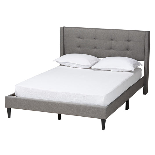 Baxton Studio - Casol Full Size Bed in Grey - CF 9272-C-Vele-C-Grey-Full view 1