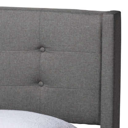 Baxton Studio - Casol Full Size Bed in Grey - CF 9272-C-Vele-C-Grey-Full view 4