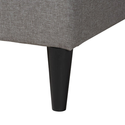 Baxton Studio - Casol Queen Size Bed in Grey - CF 9272-C-Vele-C-Grey-Queen view 5
