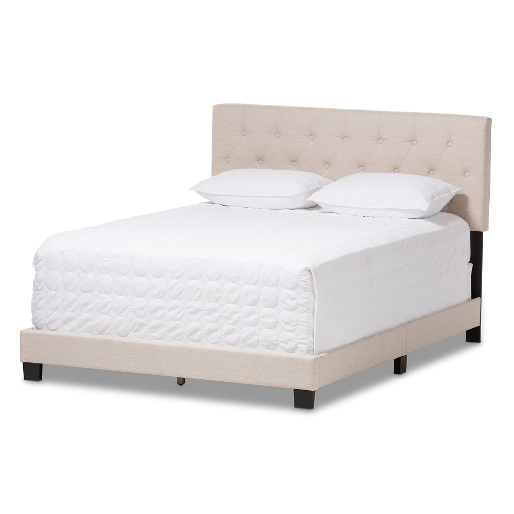 Baxton Studio - Cassandra King Size Bed in Light Beige - CF8747-I-Light Beige-King view 1