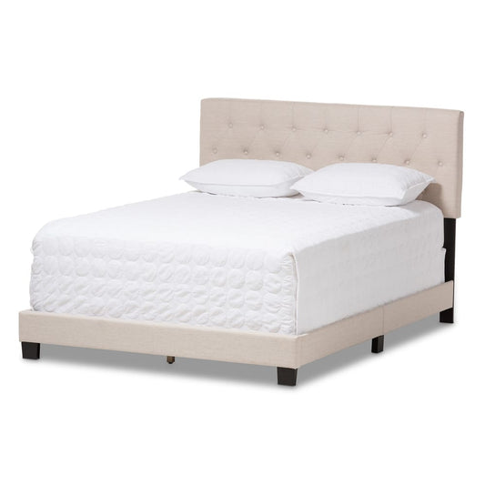 Baxton Studio - Cassandra King Size Bed in Light Beige - CF8747-I-Light Beige-King view 1