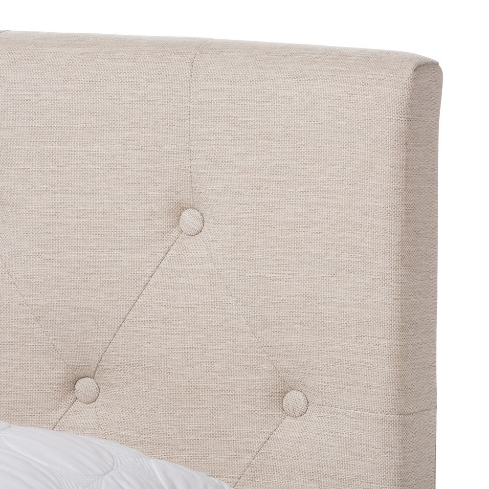 Baxton Studio - Cassandra King Size Bed in Light Beige - CF8747-I-Light Beige-King view 4