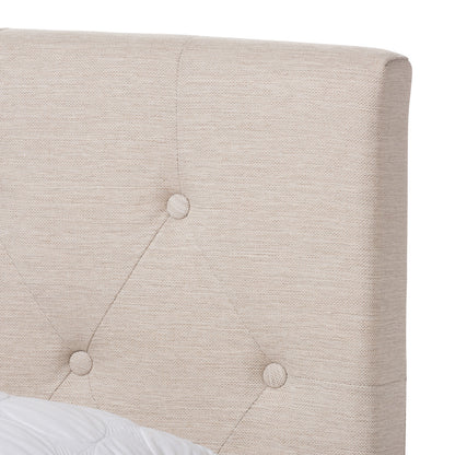 Baxton Studio - Cassandra Queen Size Bed in Light Beige - CF8747-I-Light Beige-Queen view 4