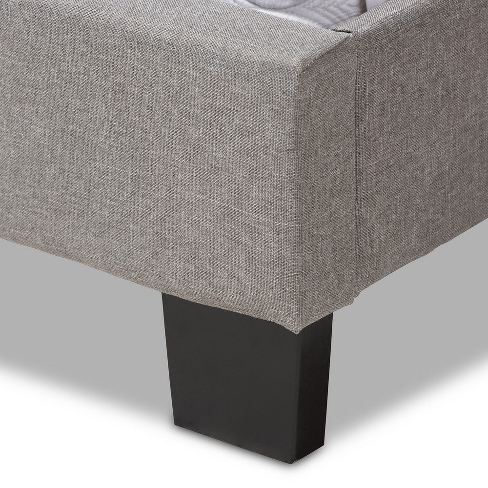 Baxton Studio - Cassandra Queen Size Bed in Light Grey - CF8747-I-Light Grey-Queen view 5