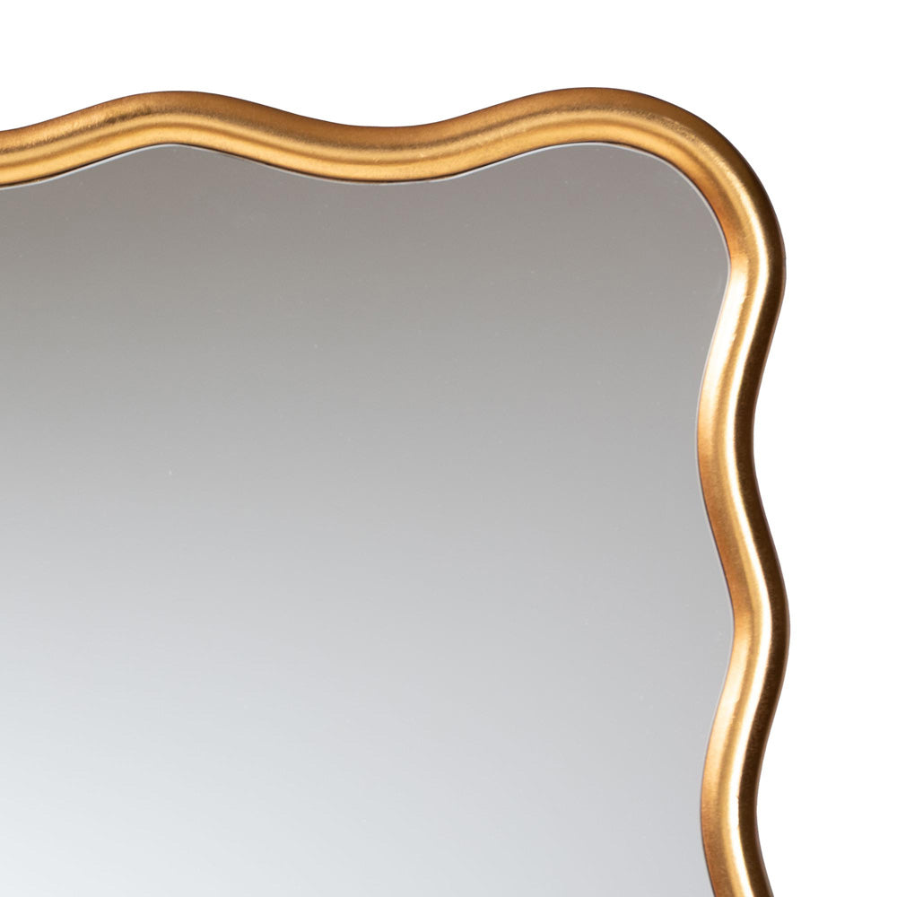Baxton Studio - Cassara Mirror in Antique Goldleaf - RXW-10997-Wall Mirror view 3