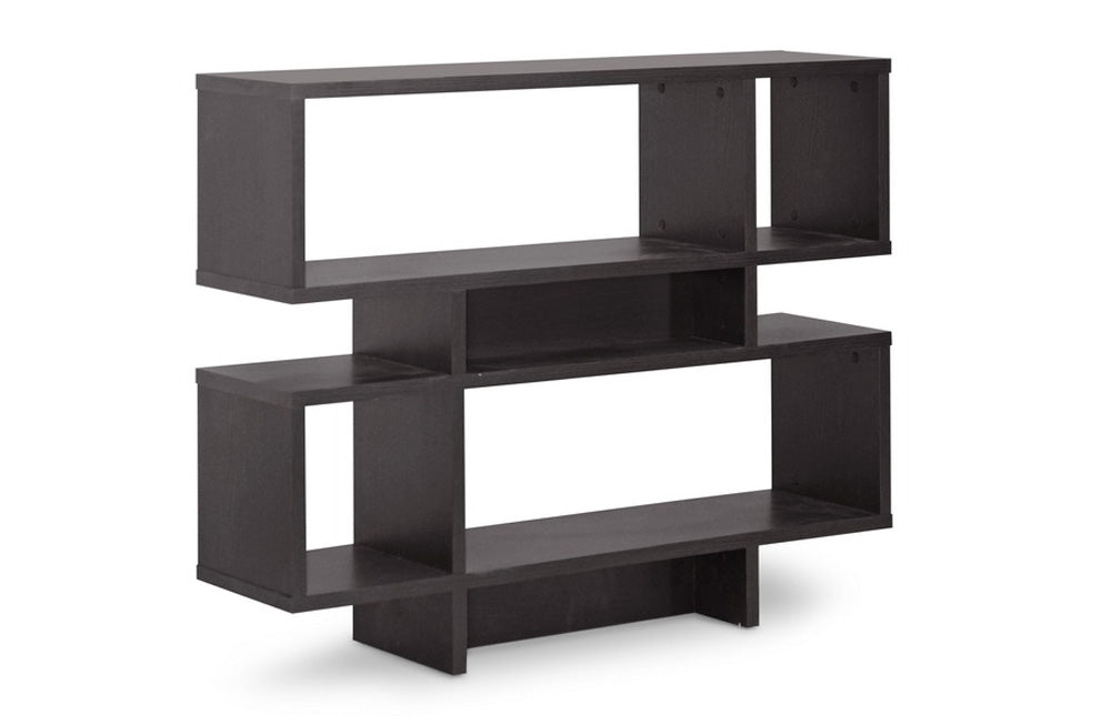 Baxton Studio - Cassidy Bookshelf  in Dark Brown - FP-4DS-Shelf view 1