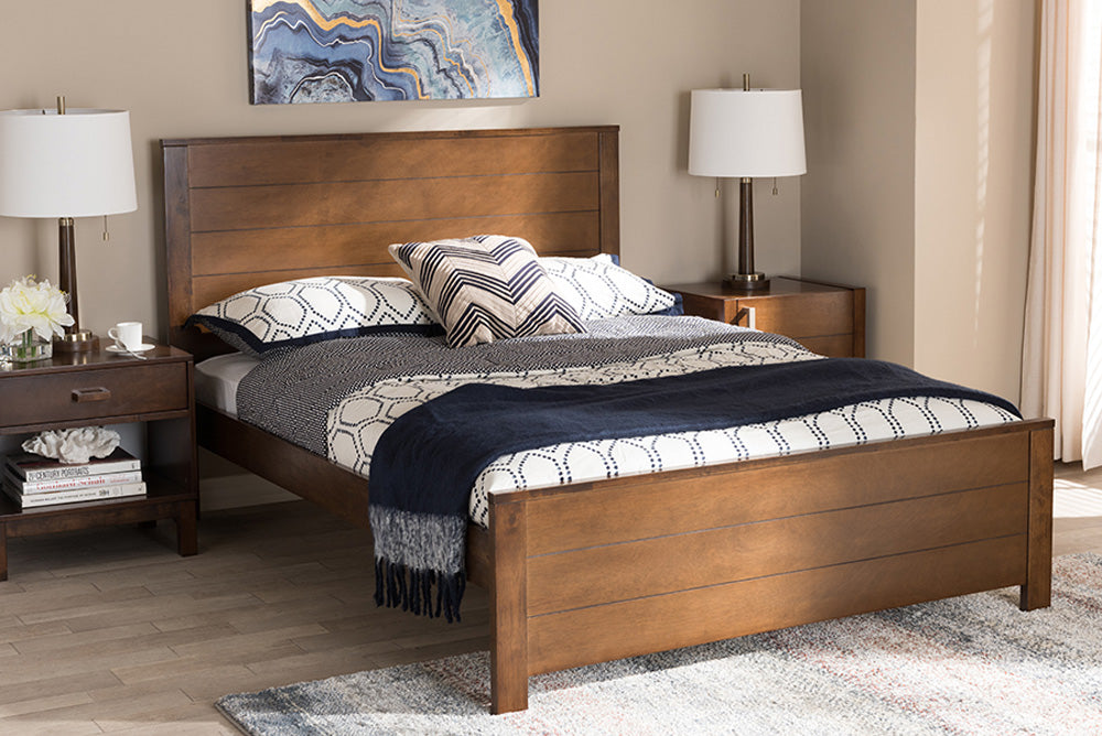 Baxton Studio - Catalina Full Size Bed - HT1702-Walnut Brown-Full view 5