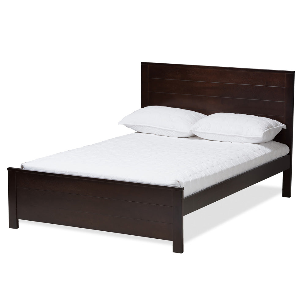 Baxton Studio - Catalina Full Size Bed in Espresso Brown - HT1702-Espresso Brown-Full view 1