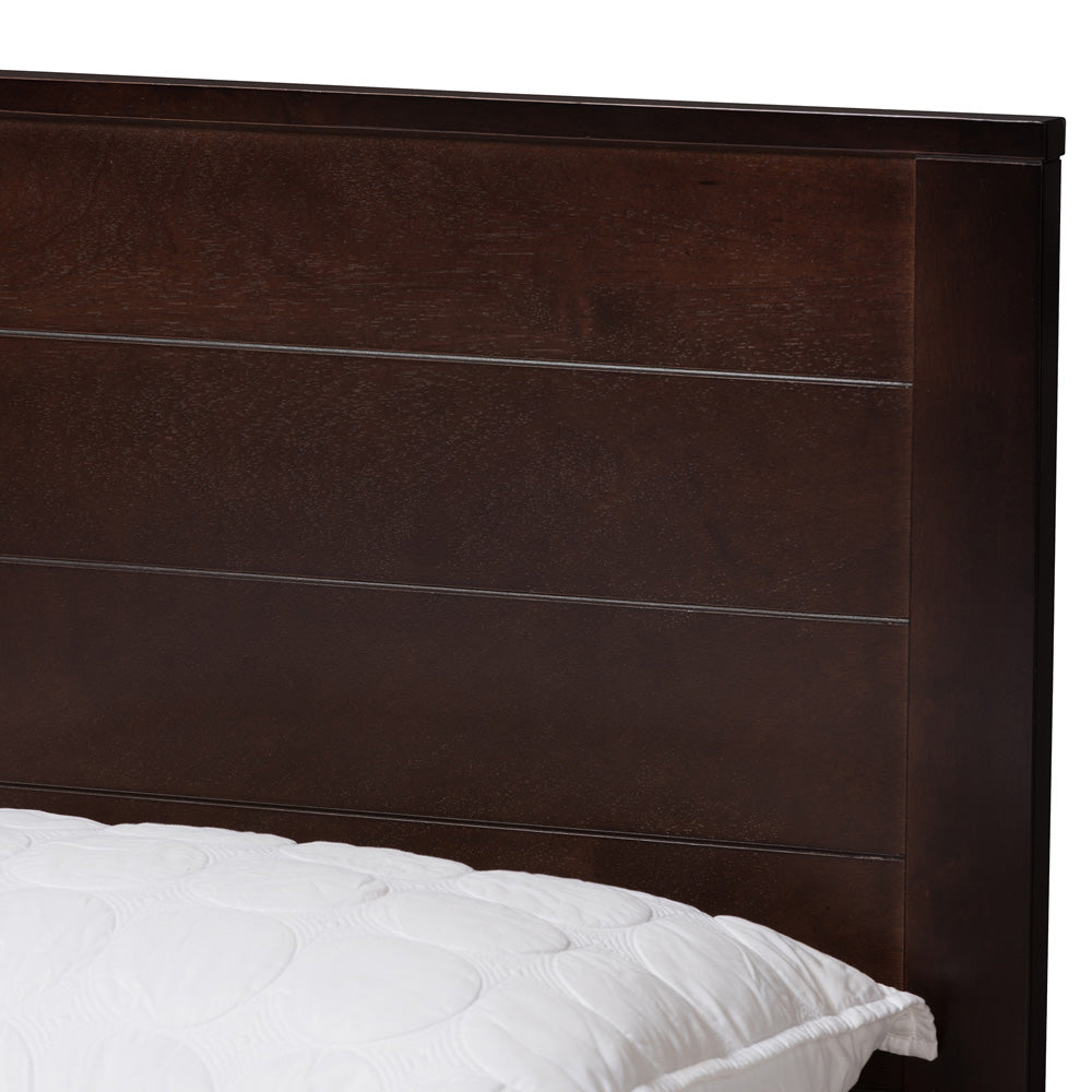 Baxton Studio - Catalina Full Size Bed in Espresso Brown - HT1702-Espresso Brown-Full view 4