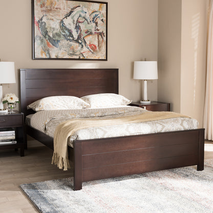 Baxton Studio - Catalina Full Size Bed in Espresso Brown - HT1702-Espresso Brown-Full view 6
