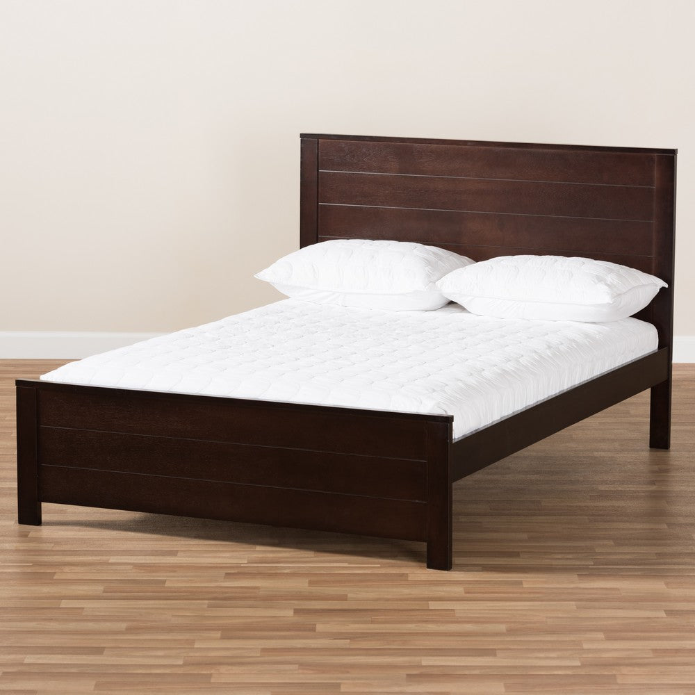 Baxton Studio - Catalina Full Size Bed in Espresso Brown - HT1702-Espresso Brown-Full view 7