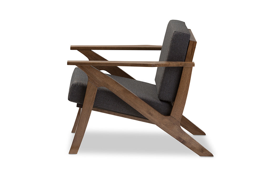 Baxton Studio - Cayla Living Room Chair - SW5236-Grey/Walnut-M17-CC view 3