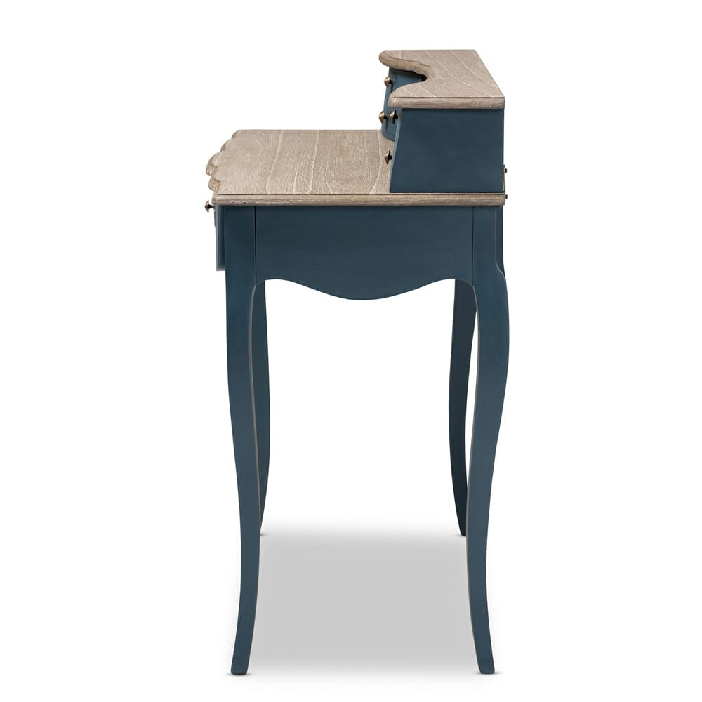 Baxton Studio - Celestine Desk in Blue/Oak - CES2-Blue Spruce-Desk view 4