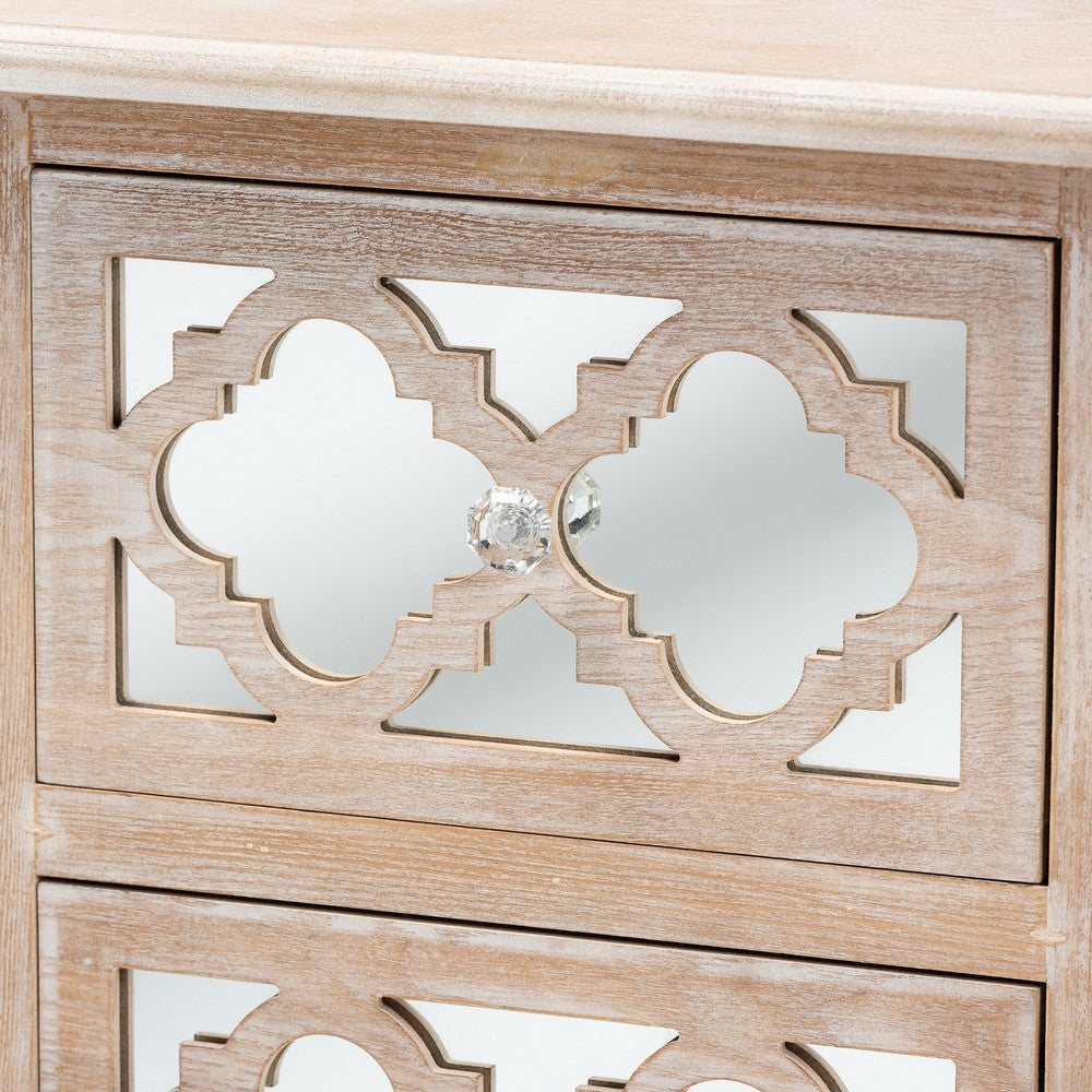 Baxton Studio - Celia End Table in Natural/Mirror - JY17A039-Natural Brown/Silver-ET view 5