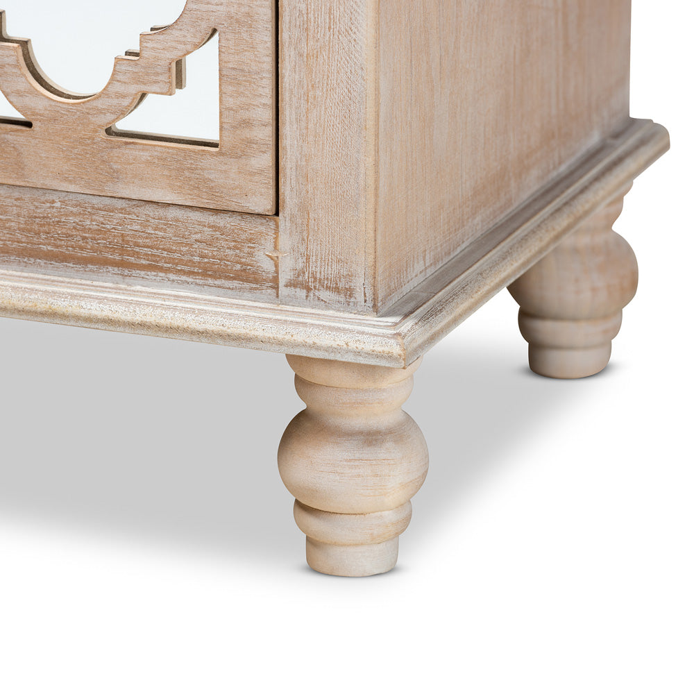Baxton Studio - Celia End Table in Natural/Mirror - JY17A039-Natural Brown/Silver-ET view 6