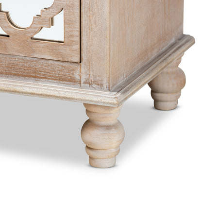 Baxton Studio - Celia End Table in Natural/Mirror - JY17A039-Natural Brown/Silver-ET view 6