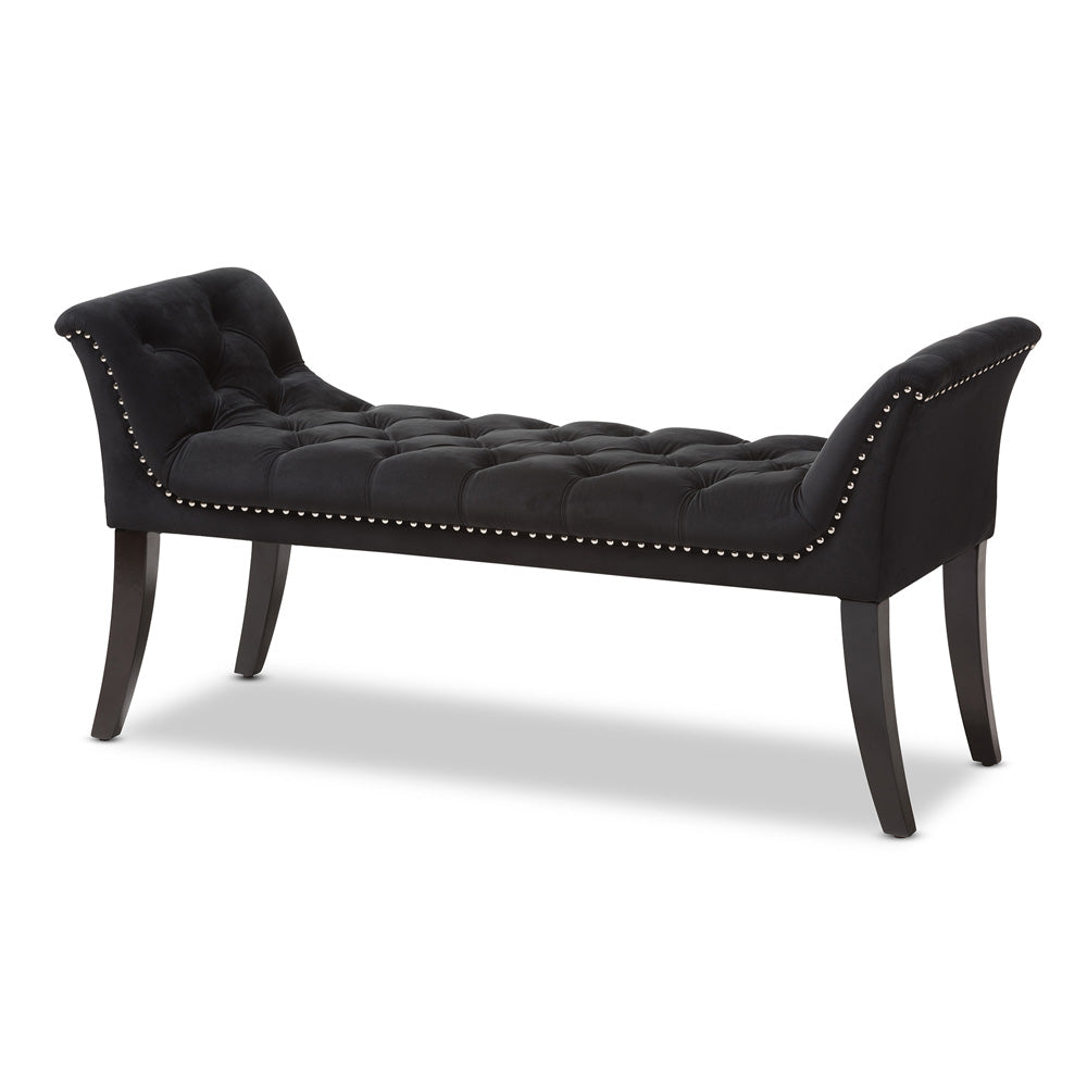 Baxton Studio - Chandelle Bench in Black - WS-5809-Black-Bench view 1