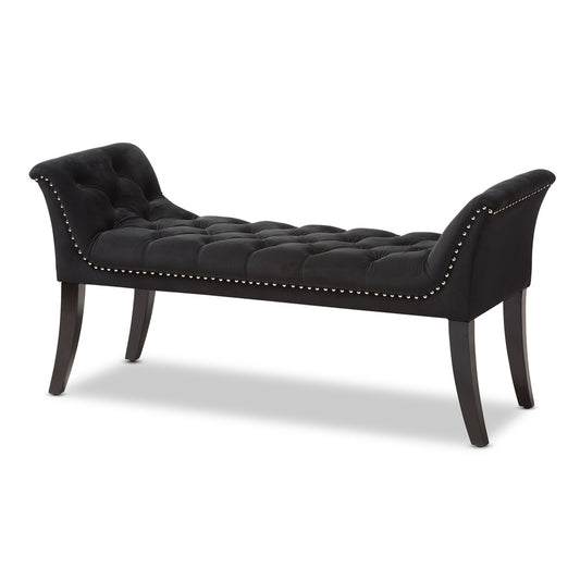 Baxton Studio - Chandelle Bench in Black - WS-5809-Black-Bench view 1