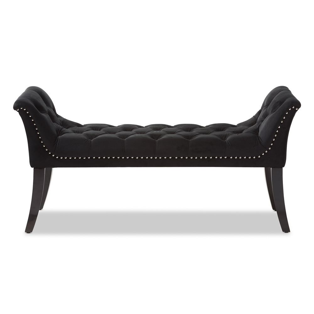 Baxton Studio - Chandelle Bench in Black - WS-5809-Black-Bench view 2
