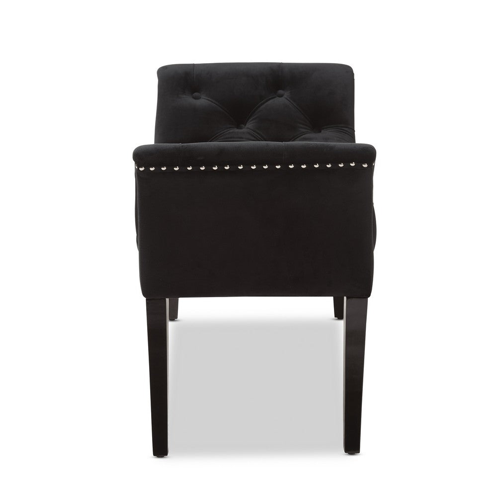 Baxton Studio - Chandelle Bench in Black - WS-5809-Black-Bench view 3