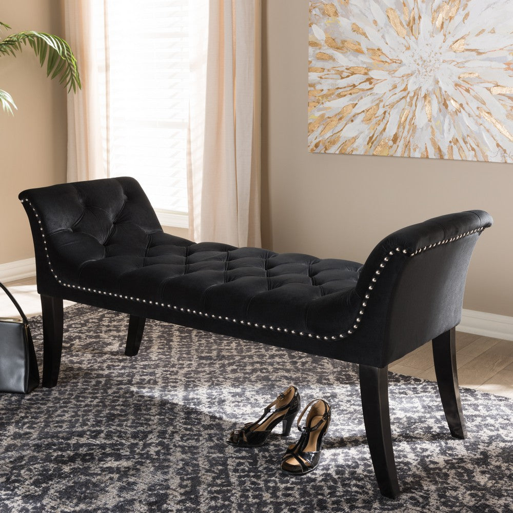 Baxton Studio - Chandelle Bench in Black - WS-5809-Black-Bench view 7