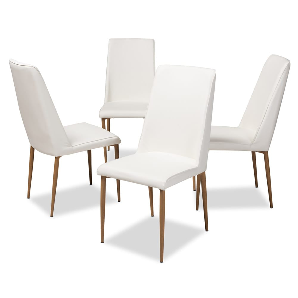 Baxton Studio - Chandelle Set of 4 Dining Chairs in White - 160505-White-4PC-Set view 1