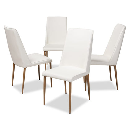 Baxton Studio - Chandelle Set of 4 Dining Chairs in White - 160505-White-4PC-Set view 1