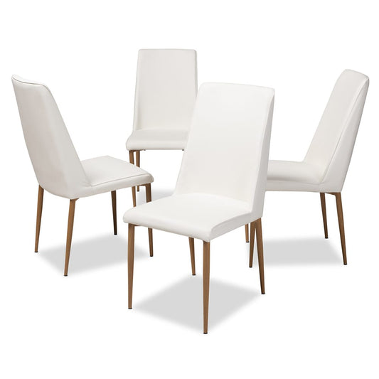Baxton Studio - Chandelle Set of 4 Dining Chairs in White - 160505-White-4PC-Set view 1