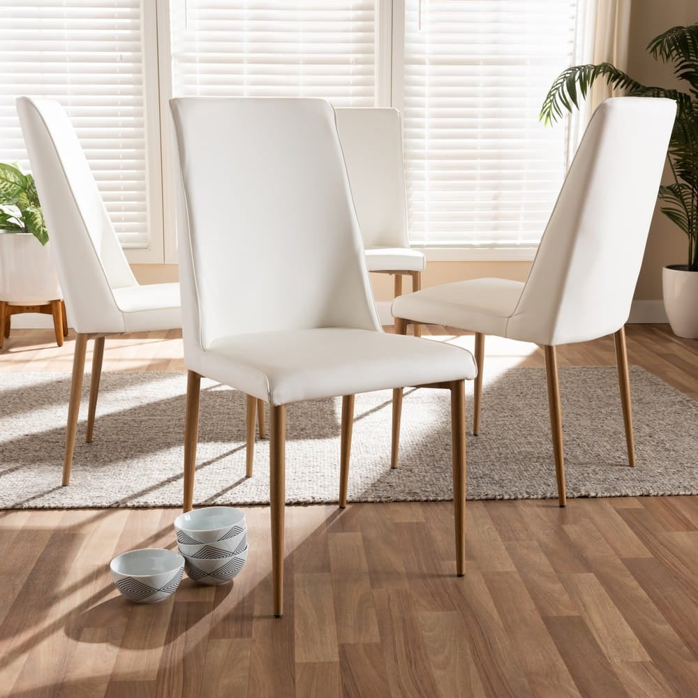 Baxton Studio - Chandelle Set of 4 Dining Chairs in White - 160505-White-4PC-Set view 3