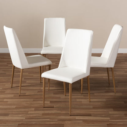 Baxton Studio - Chandelle Set of 4 Dining Chairs in White - 160505-White-4PC-Set view 4