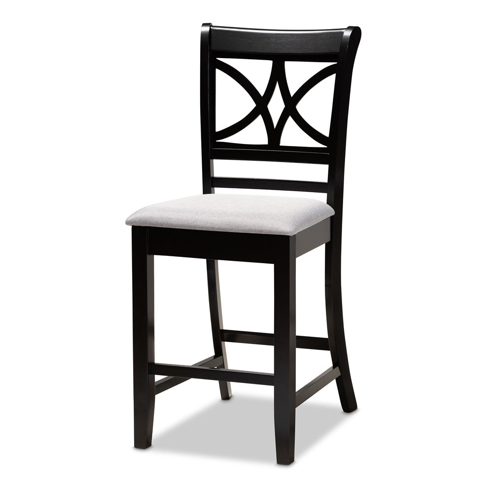 Baxton Studio - Chandler Pub Set in Grey/Espresso brown - RH329P-Grey/Dark Brown-5PC Pub Set view 2