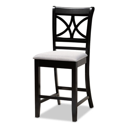Baxton Studio - Chandler Pub Set in Grey/Espresso brown - RH329P-Grey/Dark Brown-5PC Pub Set view 2