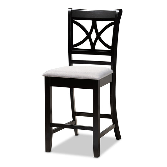 Baxton Studio - Chandler Pub Set in Grey/Espresso brown - RH329P-Grey/Dark Brown-5PC Pub Set view 2