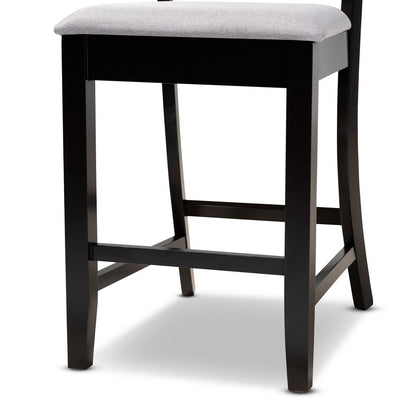 Baxton Studio - Chandler Pub Set in Grey/Espresso brown - RH329P-Grey/Dark Brown-5PC Pub Set view 5