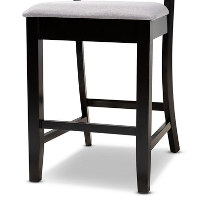 Baxton Studio - Chandler Set of 2 Pub Stools in Grey/Espresso Brown - RH329P-Grey/Dark Brown-PC view 5