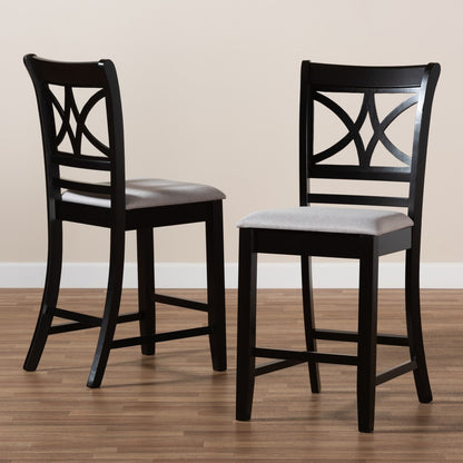 Baxton Studio - Chandler Set of 2 Pub Stools in Grey/Espresso Brown - RH329P-Grey/Dark Brown-PC view 7