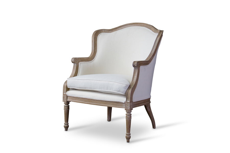 Baxton Studio - Charlemagne Living Room Chair in Beige/Oak Brown - ASS292Mi CG4 view 1