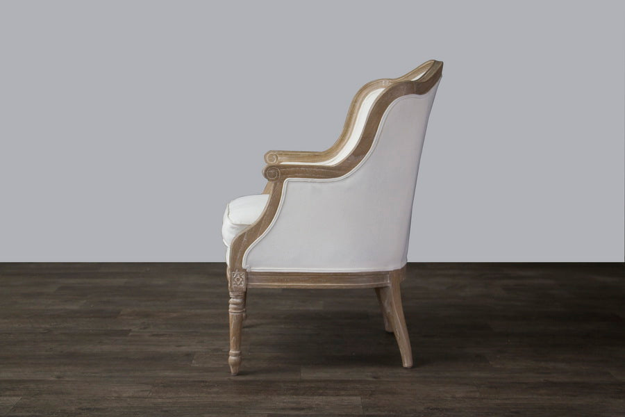 Baxton Studio - Charlemagne Living Room Chair in Beige/Oak Brown - ASS292Mi CG4 view 3