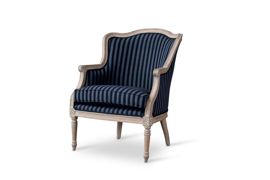 Baxton Studio - Charlemagne Living Room Chair in Black/Grey Stripes - ASS378Mi CG4 view 1