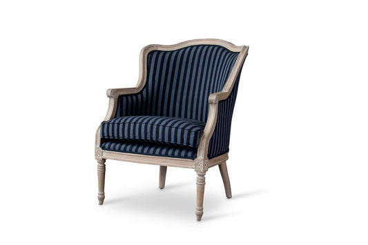 Baxton Studio - Charlemagne Living Room Chair in Black/Grey Stripes - ASS378Mi CG4 view 1