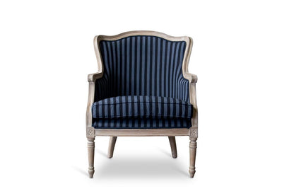 Baxton Studio - Charlemagne Living Room Chair in Black/Grey Stripes - ASS378Mi CG4 view 2