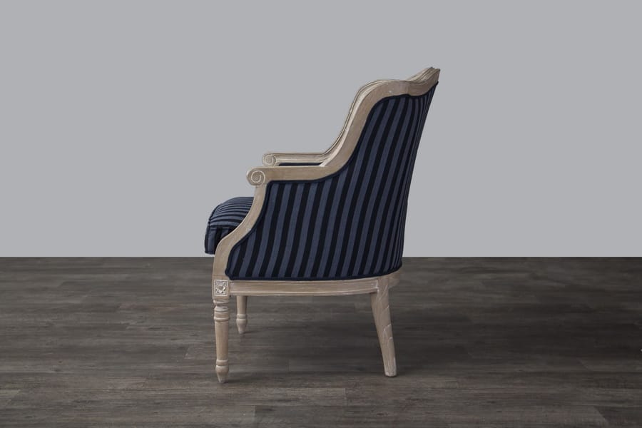 Baxton Studio - Charlemagne Living Room Chair in Black/Grey Stripes - ASS378Mi CG4 view 3