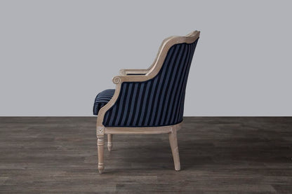 Baxton Studio - Charlemagne Living Room Chair in Black/Grey Stripes - ASS378Mi CG4 view 3