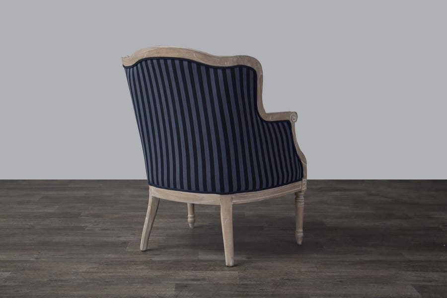 Baxton Studio - Charlemagne Living Room Chair in Black/Grey Stripes - ASS378Mi CG4 view 4